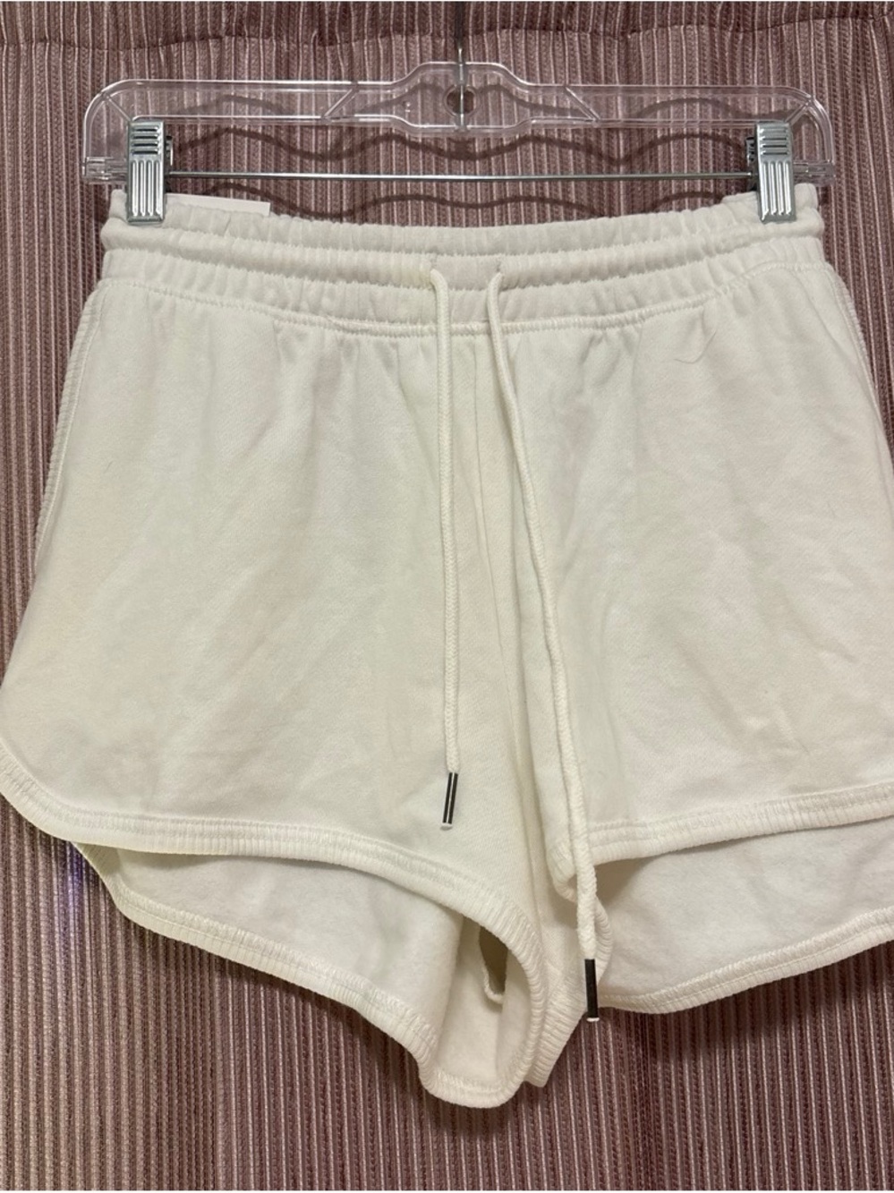 Aeropostale Cream Elastic Waist Drawstring Athletic Shorts